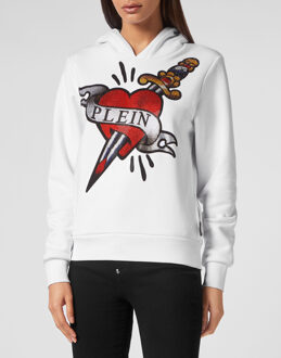 Philipp Plein Sweatshirt Met Capuchon Tattoo Wit