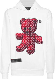 Philipp Plein Sweatshirt Met Capuchon Teddy Wit