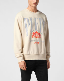 Philipp Plein Sweatshirt Round Neck Ls Racing Club Beige - M