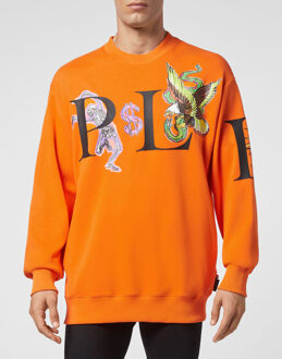 Philipp Plein Sweatshirt Tattoo - maat L Oranje