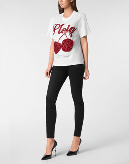 Philipp Plein T-Shirt Man Pasvorm Cherries - maat S Wit