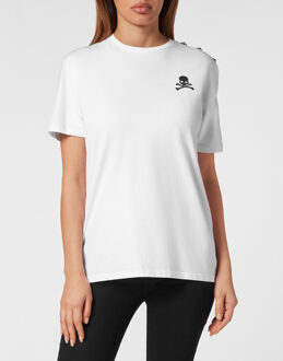 Philipp Plein T-Shirt Man Pasvorm Skull&Bones Wit - L