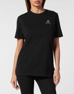 Philipp Plein T-Shirt Man Pasvorm Skull&Bones Zwart