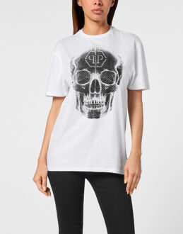 Philipp Plein T-Shirt Man Pasvorm Skull Wit