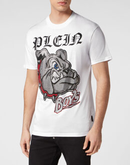 Philipp Plein T-Shirt Ronde Hals Bulldogs Wit