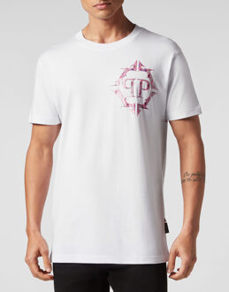 Philipp Plein T-Shirt Ronde Hals Chrome - maat 4XL Wit