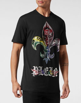Philipp Plein T-Shirt Ronde Hals Chrome - maat 4XL Zwart/Veelkleurig