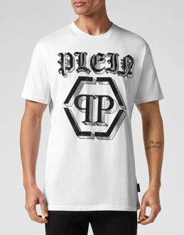 Philipp Plein T-Shirt Ronde Hals Chrome - maat Wit