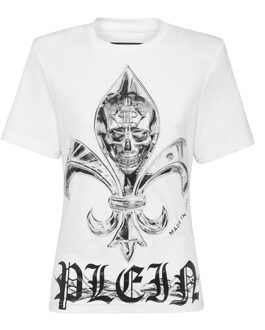 Philipp Plein T-Shirt Ronde Hals Chrome - maat XS Wit