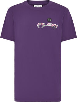 Philipp Plein T-Shirt Ronde Hals Chrome Paars