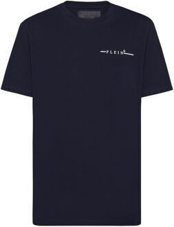 Philipp Plein T-Shirt Ronde Hals Donkerblauw - 2XL