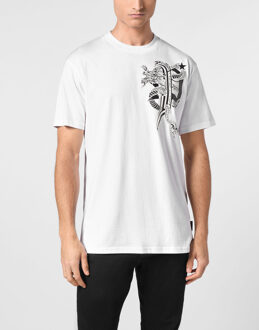 Philipp Plein T-Shirt Ronde Hals Dragon Wit