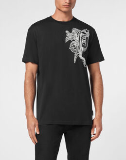 Philipp Plein T-Shirt Ronde Hals Dragon Zwart