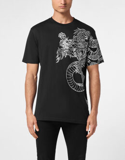Philipp Plein T-Shirt Ronde Hals Dragon Zwart