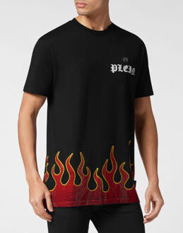Philipp Plein T-Shirt Ronde Hals Flame Zwart - 3XL