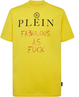 Philipp Plein T-Shirt Ronde Hals Geel - S
