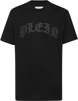 Philipp Plein T-Shirt Ronde Hals Gothic Plein - maat 2XL Zwart