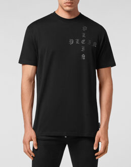 Philipp Plein T-Shirt Ronde Hals Gothic Plein - maat 3XL Zwart