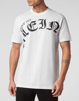 Philipp Plein T-Shirt Ronde Hals Gothic Plein - maat 4XL Wit