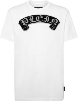 Philipp Plein T-Shirt Ronde Hals Gothic Plein - maat L Wit