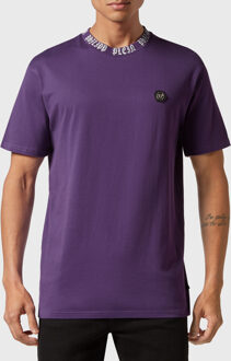Philipp Plein T-Shirt Ronde Hals Gothic Plein - maat Paars