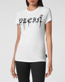 Philipp Plein T-Shirt Ronde Hals Gothic Plein - maat S Wit