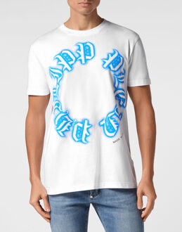 Philipp Plein T-Shirt Ronde Hals Gothic Plein - maat Wit