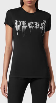 Philipp Plein T-Shirt Ronde Hals Gothic Plein - maat XS Zwart