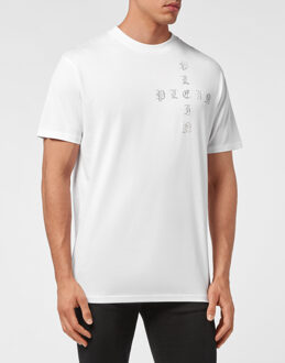 Philipp Plein T-Shirt Ronde Hals Gothic Plein Wit - L