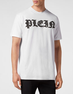Philipp Plein T-Shirt Ronde Hals Gothic Plein Wit - M