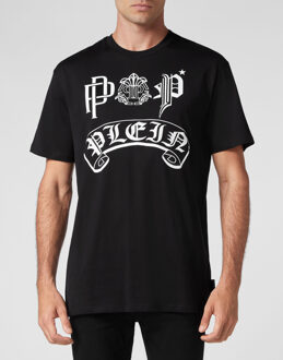 Philipp Plein T-Shirt Ronde Hals Gothic Plein Zwart/wit - 2XL