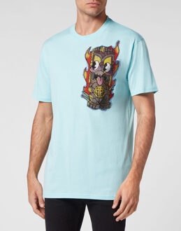 Philipp Plein T-Shirt Ronde Hals Hawaii Lichtblauw