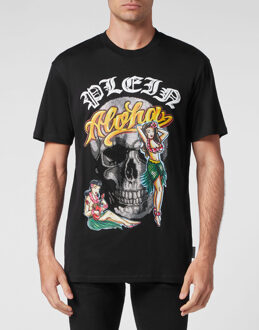 Philipp Plein T-Shirt Ronde Hals Hawaii - maat 2XL Zwart