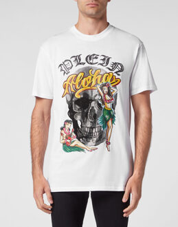 Philipp Plein T-Shirt Ronde Hals Hawaii Wit - 2XL