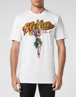 Philipp Plein T-Shirt Ronde Hals Hawaii Wit - S