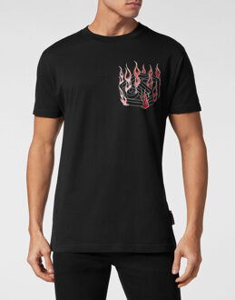 Philipp Plein T-Shirt Ronde Hals Hexagon - maat 2XL Zwart