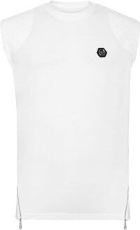 Philipp Plein T-Shirt Ronde Hals Hexagon Wit - 5XL