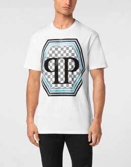Philipp Plein T-Shirt Ronde Hals Hexagon Wit - XL