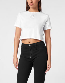 Philipp Plein T-Shirt Ronde Hals Hexagon Wit