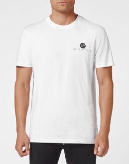 Philipp Plein T-Shirt Ronde Hals Hexagon Wit