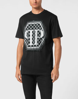 Philipp Plein T-Shirt Ronde Hals Hexagon Zwart - L