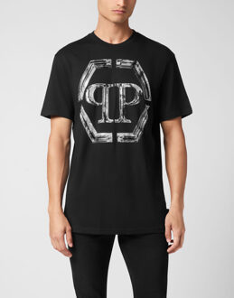 Philipp Plein T-Shirt Ronde Hals Hexagon Zwart