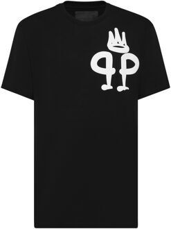 Philipp Plein T-Shirt Ronde Hals King Plein Zwart