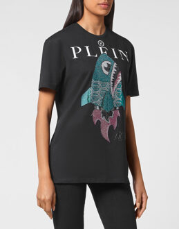 Philipp Plein T-Shirt Ronde Hals Lil’ Monsters Gang - maat L Zwart