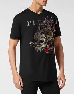 Philipp Plein T-Shirt Ronde Hals Lion Zwart