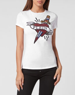 Philipp Plein T-Shirt Ronde Hals Love Wit - XS