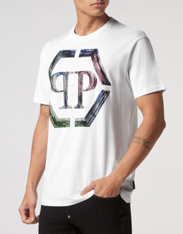Philipp Plein T-Shirt Ronde Hals - maat 2XL Wit/Multi
