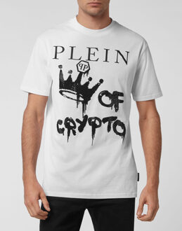 Philipp Plein T-Shirt Ronde Hals - maat 3XL Wit/Zwart
