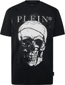 Philipp Plein T-Shirt Ronde Hals - maat 4XL Zwart