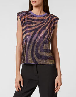 Philipp Plein T-Shirt Ronde Hals - maat L Paars